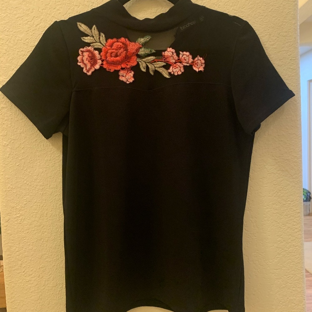 NWT Rose Appliqué Shirt
